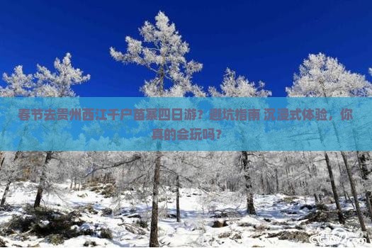 春节去贵州西江千户苗寨四日游