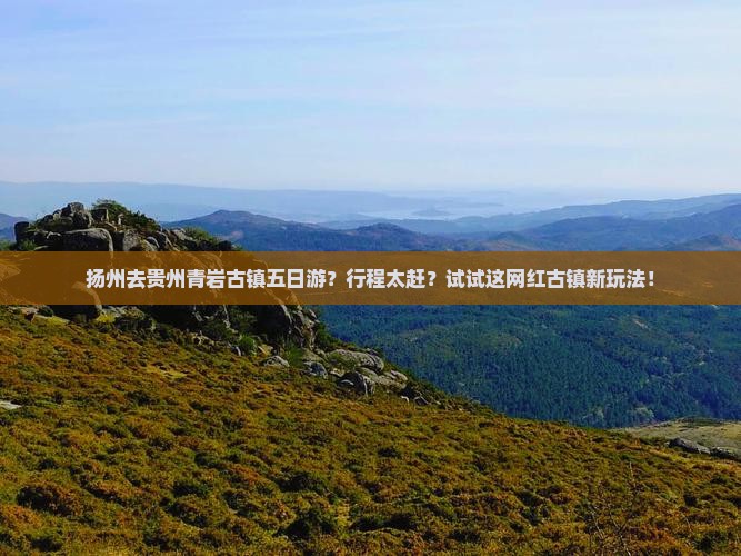 扬州去贵州青岩古镇五日游？行程太赶？试试这网红古镇新玩法！