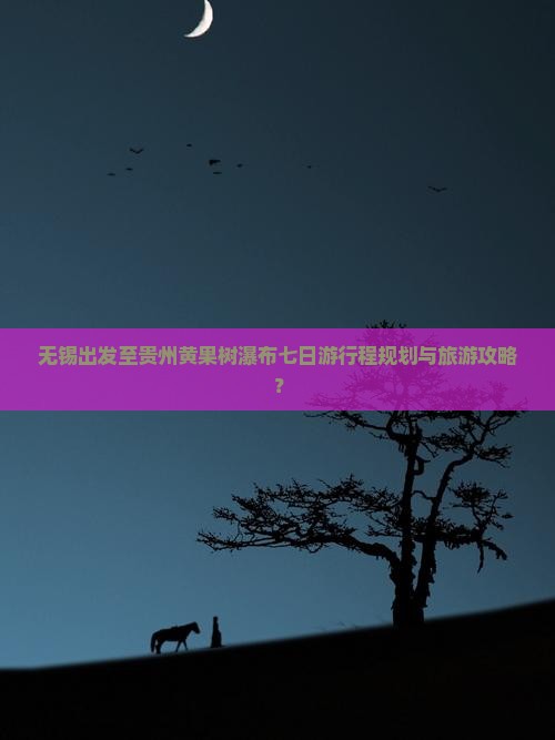 无锡出发至贵州黄果树瀑布七日游行程规划与旅游攻略？