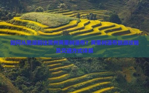 如何从芜湖前往贵州黄果树瀑布？黄果树瀑布旅游攻略及交通方式详解