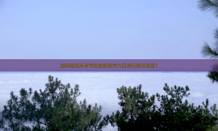 如何规划从毕节出发的贵州六日游行程与预算？