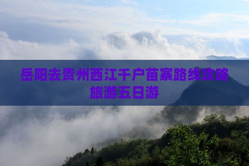 岳阳去贵州西江千户苗寨五日游