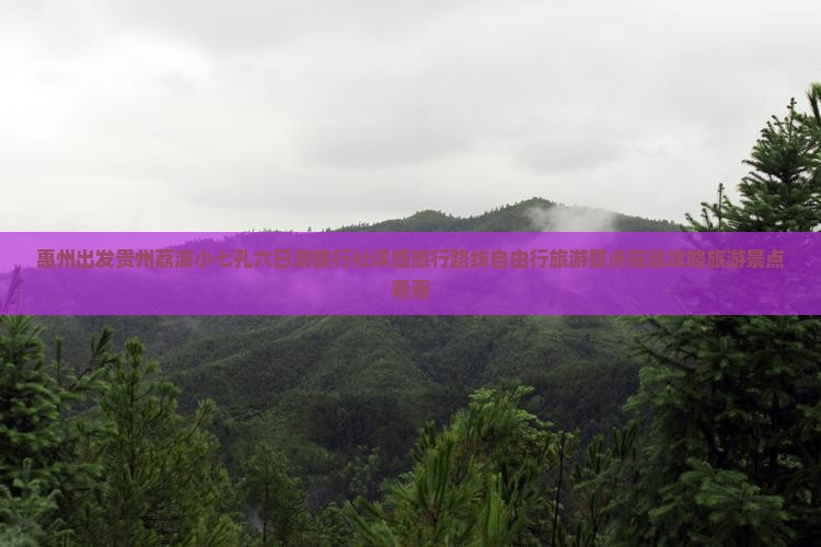 惠州出发贵州荔波小七孔六日游旅行社详细旅行路线自由行旅游景点信息攻略旅游景点看看