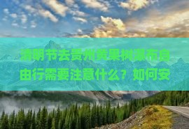 清明节去贵州黄果树瀑布自由行需要注意什么？如何安排行程？
