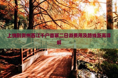 上饶到贵州西江千户苗寨二日游费用及路线距离详解