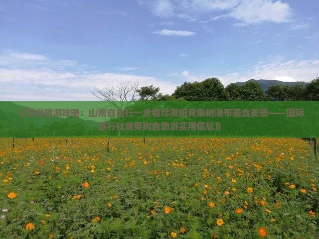 《贵州旅游攻略：山南自由行一次看尽贵阳黄果树瀑布美食美景——国际旅行社黄果树自助游实用信息》