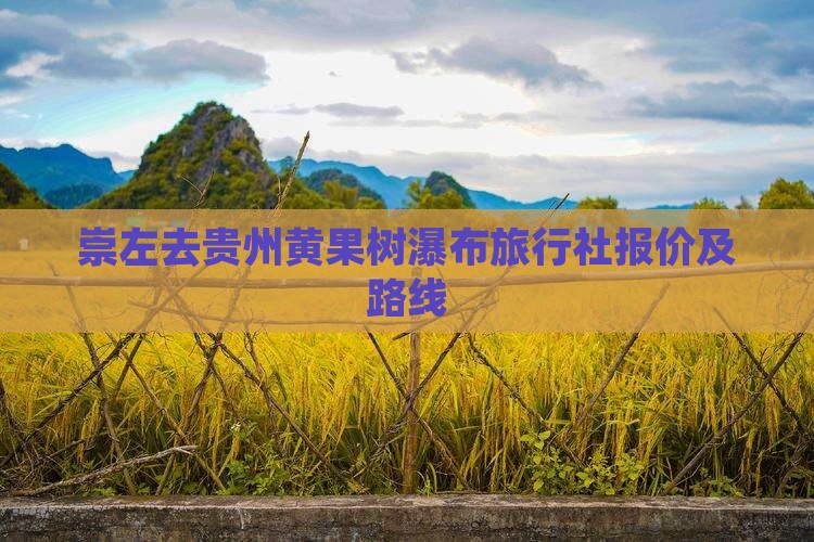 崇左去贵州黄果树瀑布旅行社报价及路线