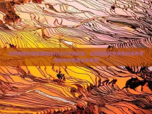 贵州黄果树瀑布国际旅行社六日游攻略：深度游玩贵州黄果树瀑布等经典景点看看瀑布美景