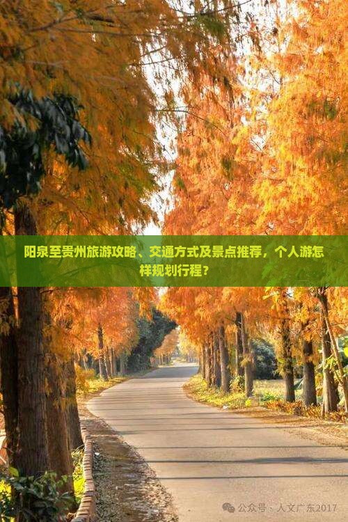 阳泉至贵州旅游攻略、交通方式及景点推荐，个人游怎样规划行程？