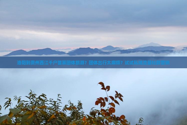 洛阳到贵州西江千户苗寨团体旅游？团体出行太麻烦？试试私域流量社群营销