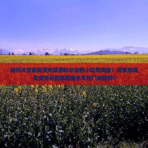 如何从宜春到贵州旅游时必尝的小吃有哪些？探索地道美食背后的隐藏痛点与热门新趋势！