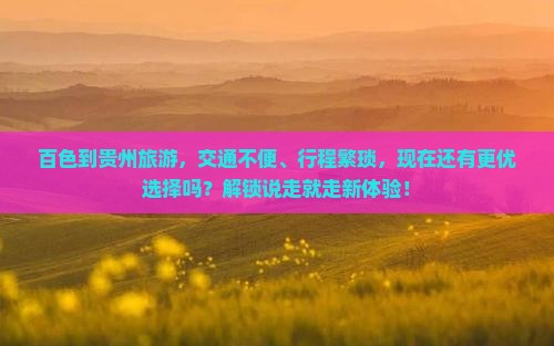 百色到贵州旅游