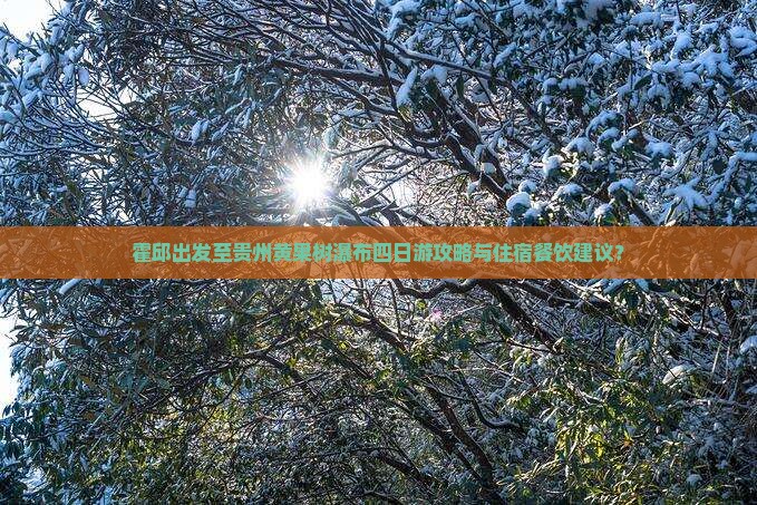 霍邱出发至贵州黄果树瀑布四日游攻略与住宿餐饮建议？