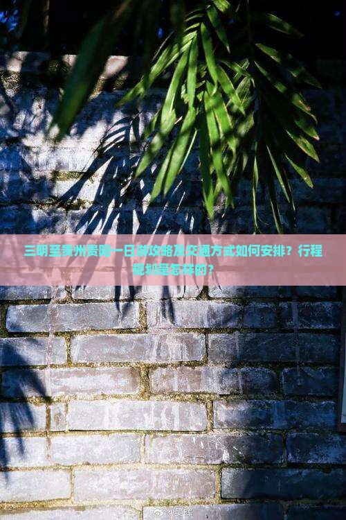 三明至贵州贵阳一日游攻略及交通方式如何安排？行程规划是怎样的？