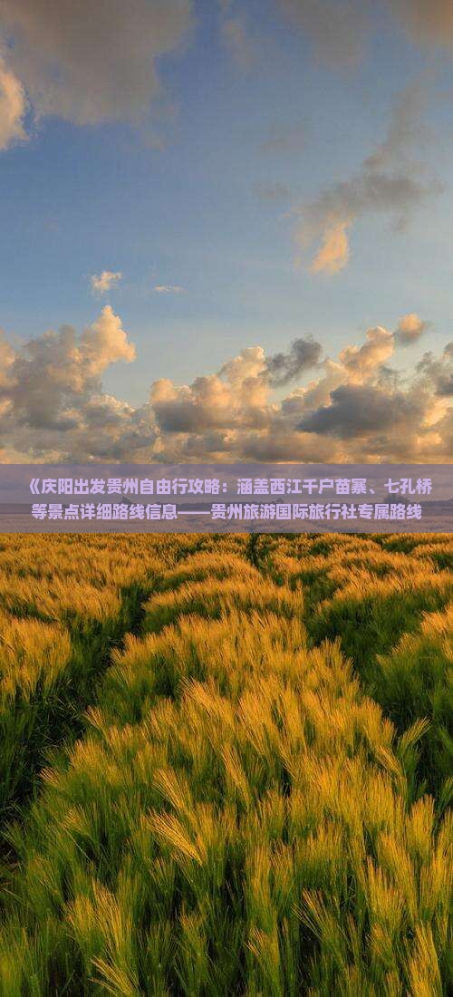 《庆阳出发贵州自由行攻略：涵盖西江千户苗寨、七孔桥等景点详细路线信息——贵州旅游国际旅行社专属路线》