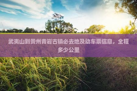 武夷山到贵州青岩古镇必去地及动车票信息，全程多少公里