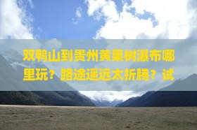 双鸭山到贵州黄果树瀑布哪里玩？路途遥远太折腾？试试高铁自由行