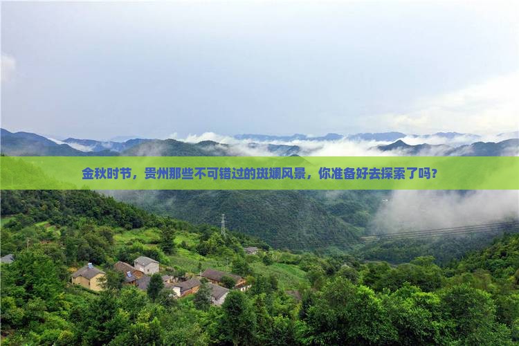 金秋时节，贵州那些不可错过的斑斓风景，你准备好去探索了吗？
