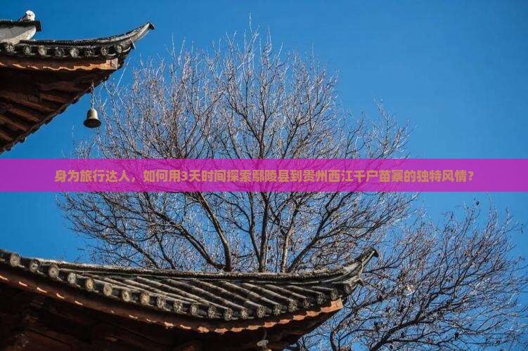 身为旅行达人，如何用3天时间探索鄢陵县到贵州西江千户苗寨的独特风情？