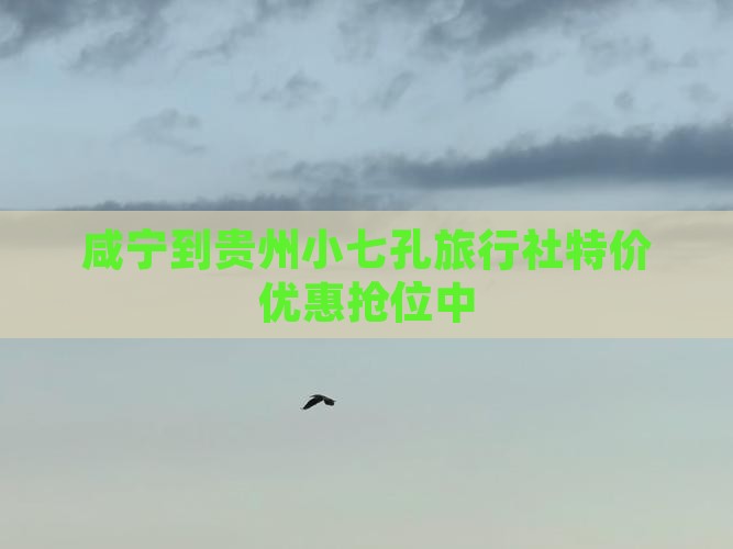 咸宁到贵州小七孔旅行社