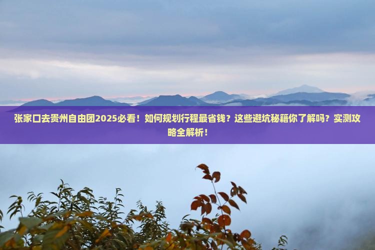 张家口去贵州自由团