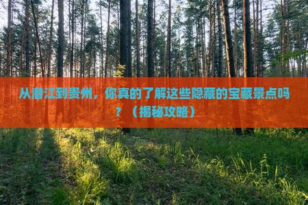 潜江到贵州景点