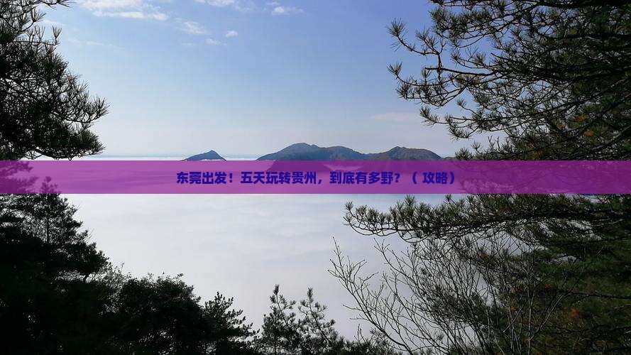 东莞去贵州五日游