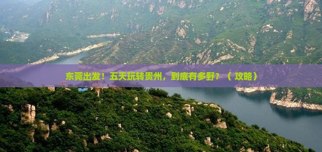 东莞去贵州五日游