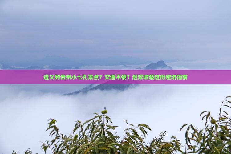 遵义到贵州小七孔景点？交通不便？赶紧收藏这份避坑指南