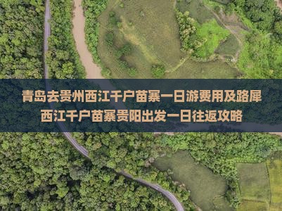 青岛去贵州西江千户苗寨一日游费用及路犀西江千户苗寨贵阳出发一日往返攻略