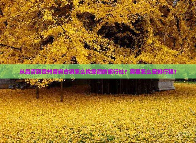 从昌吉到贵州青岩古镇怎么找靠谱的旅行社？需要怎么安排行程？