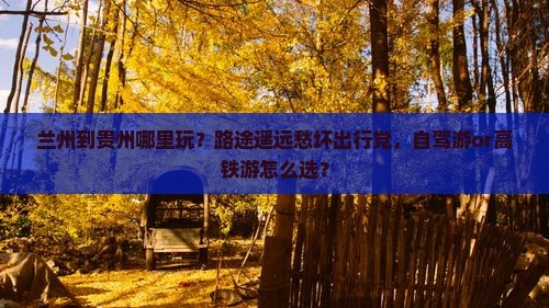 兰州到贵州哪里玩？路途遥远愁坏出行党，自驾游or高铁游怎么选？