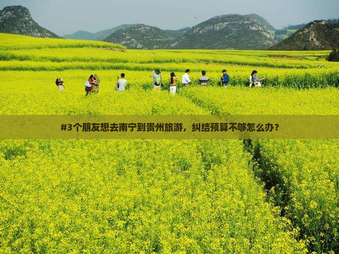 #3个朋友想去南宁到贵州旅游，纠结预算不够怎么办？