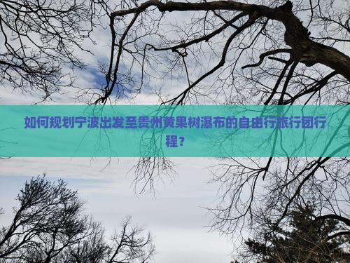 如何规划宁波出发至贵州黄果树瀑布的自由行旅行团行程？