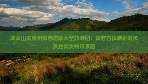 武夷山去贵州青岩古镇大型旅游团：青岩古镇游玩时长及距离贵州市多远