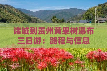 诸城到贵州黄果树瀑布三日游：路程与信息