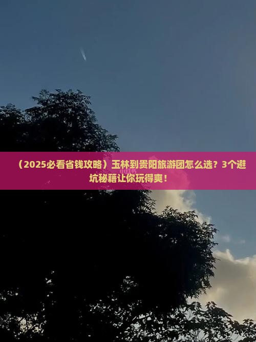 玉林到贵州贵阳大型旅游团