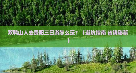 双鸭山去贵州贵阳三日游