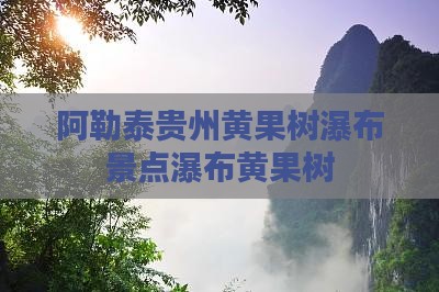 阿泰勒去贵州黄果树瀑布景点