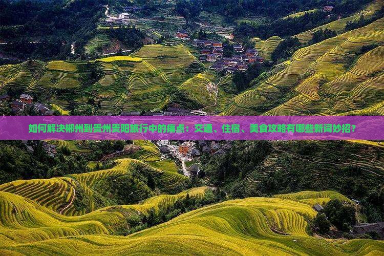 如何解决郴州到贵州贵阳旅行中的痛点：交通、住宿、美食攻略有哪些新词妙招？