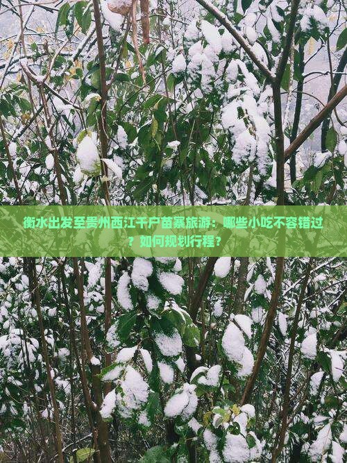 衡水出发至贵州西江千户苗寨旅游：哪些小吃不容错过？如何规划行程？