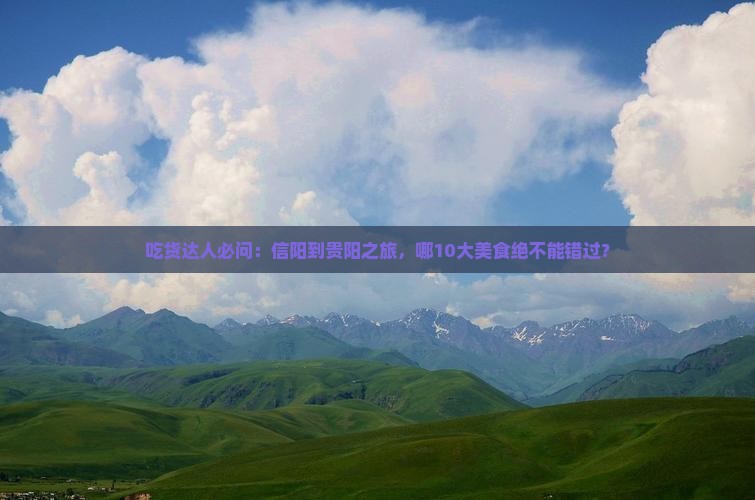 吃货达人必问：信阳到贵阳之旅，哪10大美食绝不能错过？