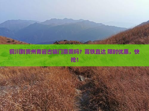 铜川到贵州青岩古镇门票贵吗？高铁直达+限时优惠，快抢！