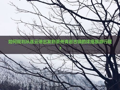 如何规划从连云港出发到贵州青岩古镇的详细旅游行程？