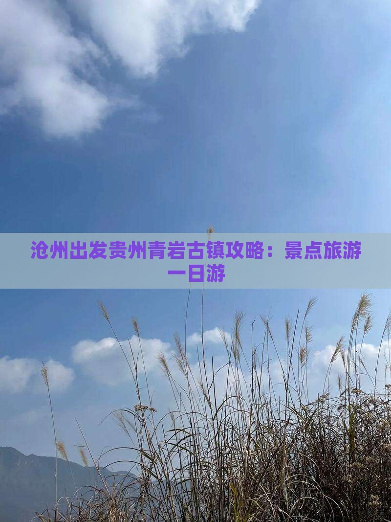 沧州去贵州青岩古镇一日