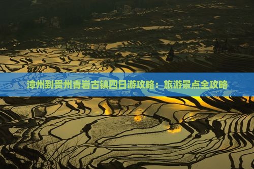 漳州到贵州青岩古镇四日游