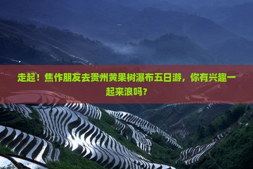 焦作去贵州黄果树瀑布五日游