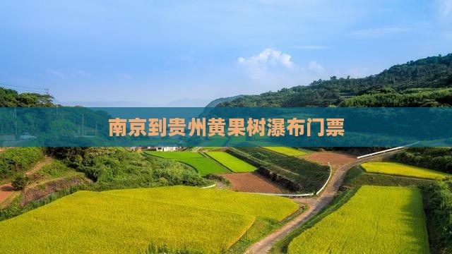 南京到贵州黄果树瀑布门票