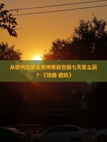 赣州去贵州青岩古镇七日游
