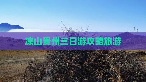 凉山去贵州三日游